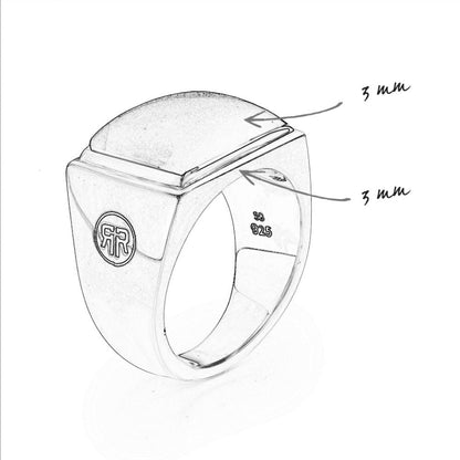 Rebel and Rose Ring Square Onyx Lowneck-PEROZ Accessories