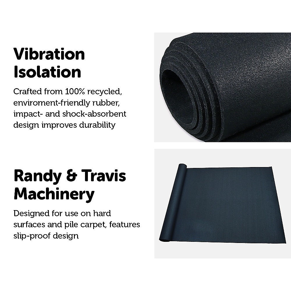 2m Gym Rubber Floor Mat Reduce Treadmill Vibration-Walking Pad-PEROZ Accessories