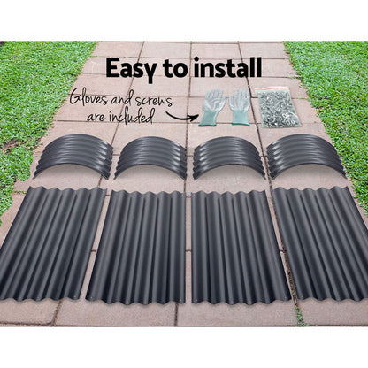 2x Green Fingers Raised Garden Bed 160X80X42cm Oval Planter Box Raised Container Galvanised-Home &amp; Garden > Garden Beds > Garden Beds &amp; Planters-PEROZ Accessories