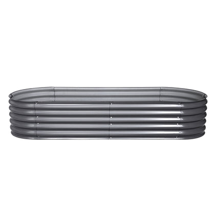 2x Green Fingers Raised Garden Bed 160X80X42cm Oval Planter Box Raised Container Galvanised-Home &amp; Garden > Garden Beds > Garden Beds &amp; Planters-PEROZ Accessories