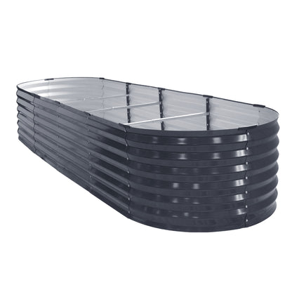 2x Green Fingers Raised Garden Bed 320X80X42cm Oval Planter Box Container Galvanised-Home &amp; Garden > Garden Beds > Garden Beds &amp; Planters-PEROZ Accessories