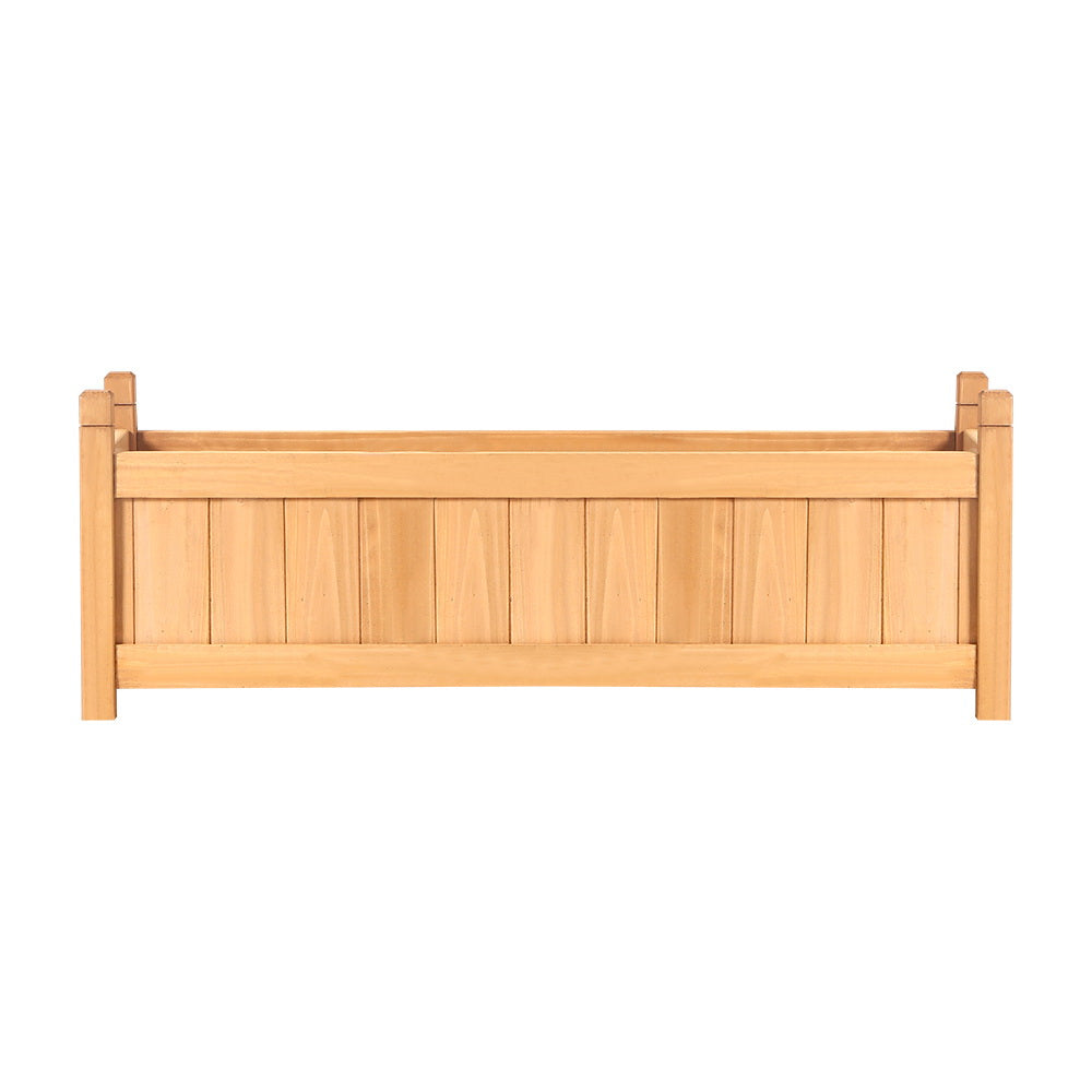 2x Green Fingers Raised Garden Bed 90x30x33cm Wooden Planter Box Raised Container Growing-Home &amp; Garden > Garden Beds > Garden Beds &amp; Planters-PEROZ Accessories