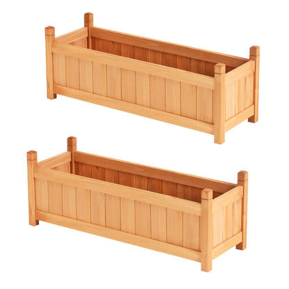 2x Green Fingers Raised Garden Bed 90x30x33cm Wooden Planter Box Raised Container Growing-Home &amp; Garden > Garden Beds > Garden Beds &amp; Planters-PEROZ Accessories