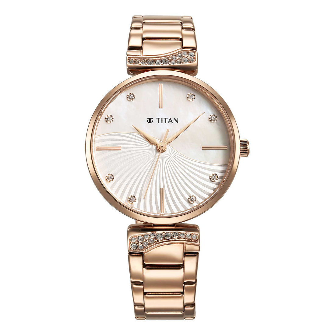 Titan Purple Style Up Quartz Analogue Mother Of Pearl Dial Stainless Steel Strap Watch for Women-PEROZ Accessories