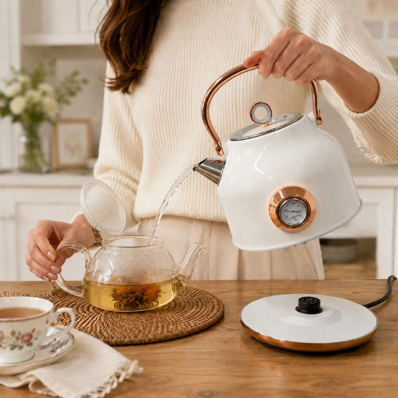 1.7L Electric Water Kettle White-Appliances > Kitchen Appliances > Kettles-PEROZ Accessories