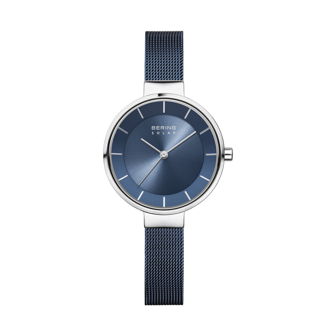 Bering Solar 31mm Silver Blue Milanese Strap Watch-PEROZ Accessories