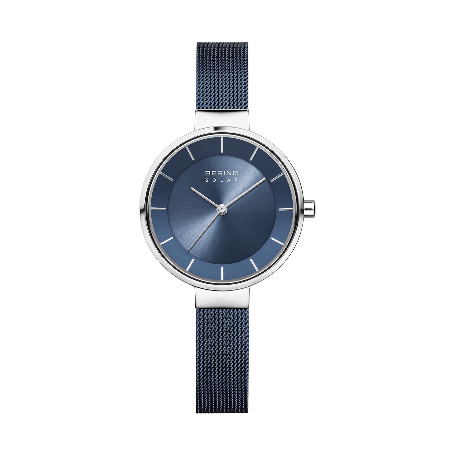 Bering Solar 31mm Silver Blue Milanese Strap Watch-PEROZ Accessories