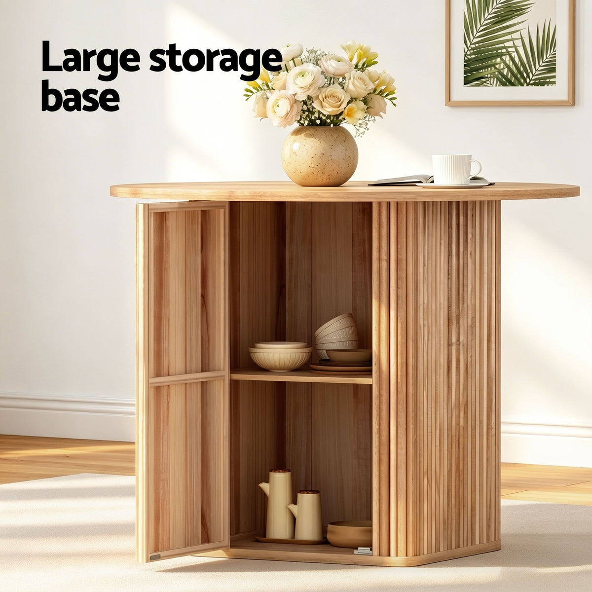 1 Artiss Dining Table and 4 Chairs Set Natural Timber-Furniture > Dining > Dining Set-PEROZ Accessories