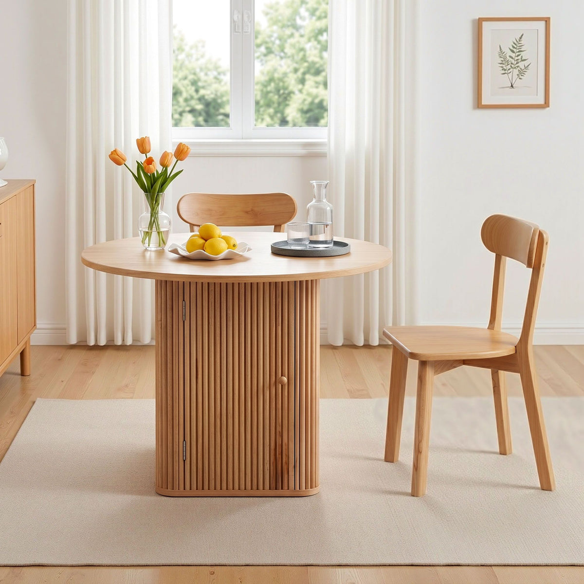1 Artiss Dining Table and 4 Chairs Set Natural Timber-Furniture > Dining > Dining Set-PEROZ Accessories