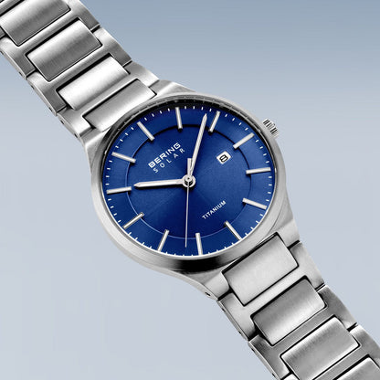 Bering Solar 39mm Silver Titanium Links Strap Watch-PEROZ Accessories