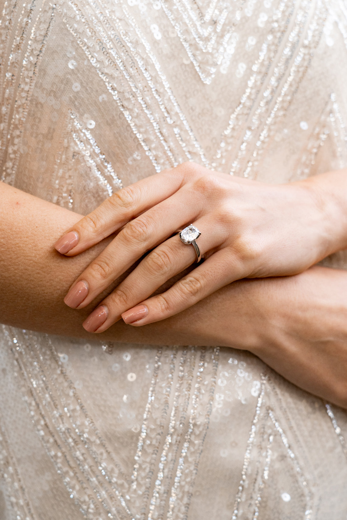 SYDNEY SOIRÉE ELAINE CUSHION CUT RING SILVER-PEROZ Accessories