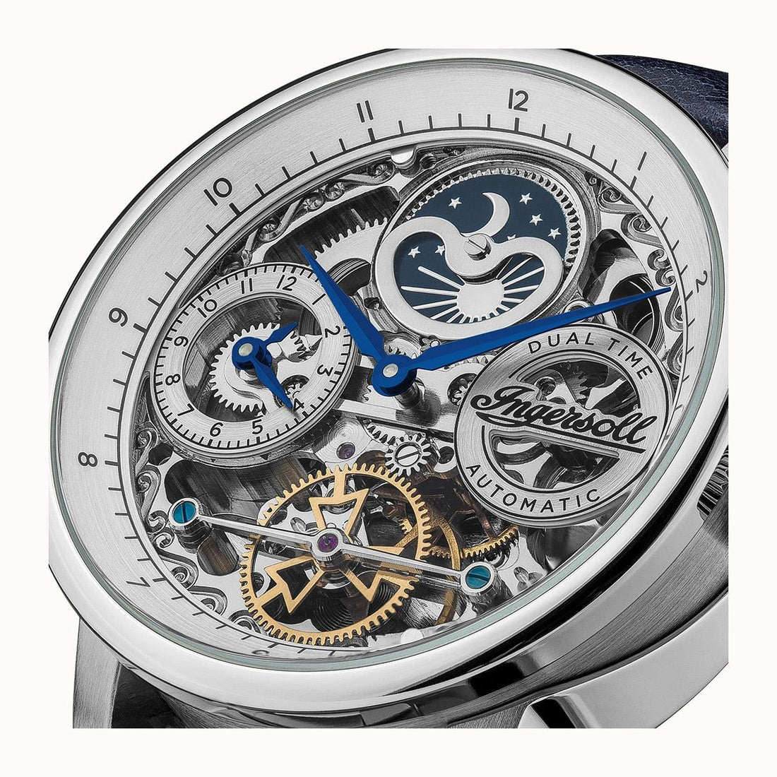 Ingersoll The Jazz Automatic Silver Blue Leather Watch-PEROZ Accessories