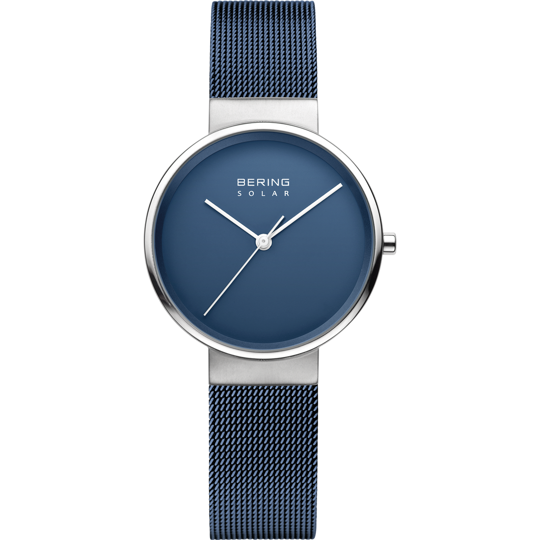 Bering Ladies Brushed Silver Solar Blue Watch-PEROZ Accessories