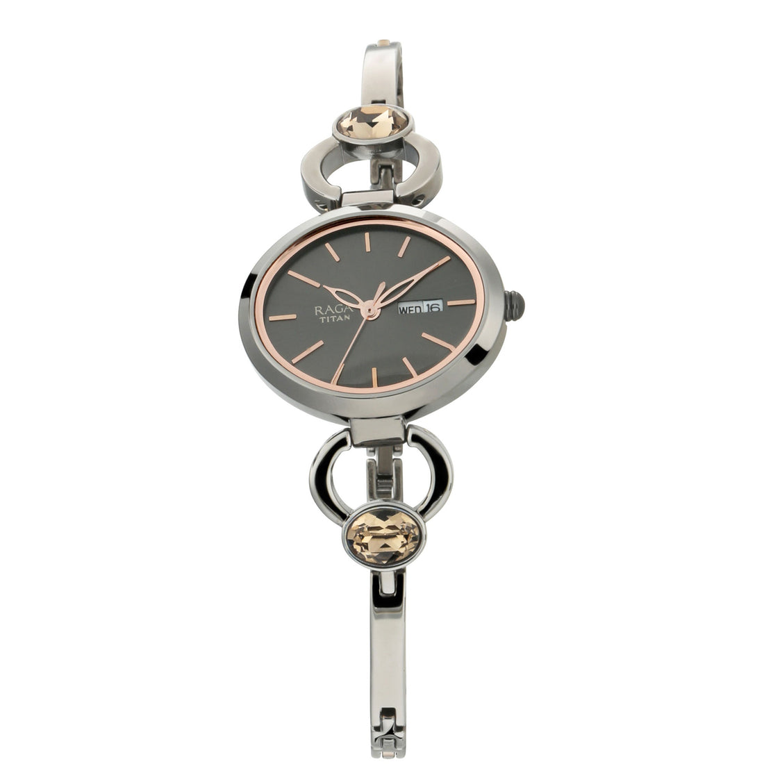 Titan Raga Viva Grey Dial Analogue with Day and Date Metal Strap Watch for Women-PEROZ Accessories