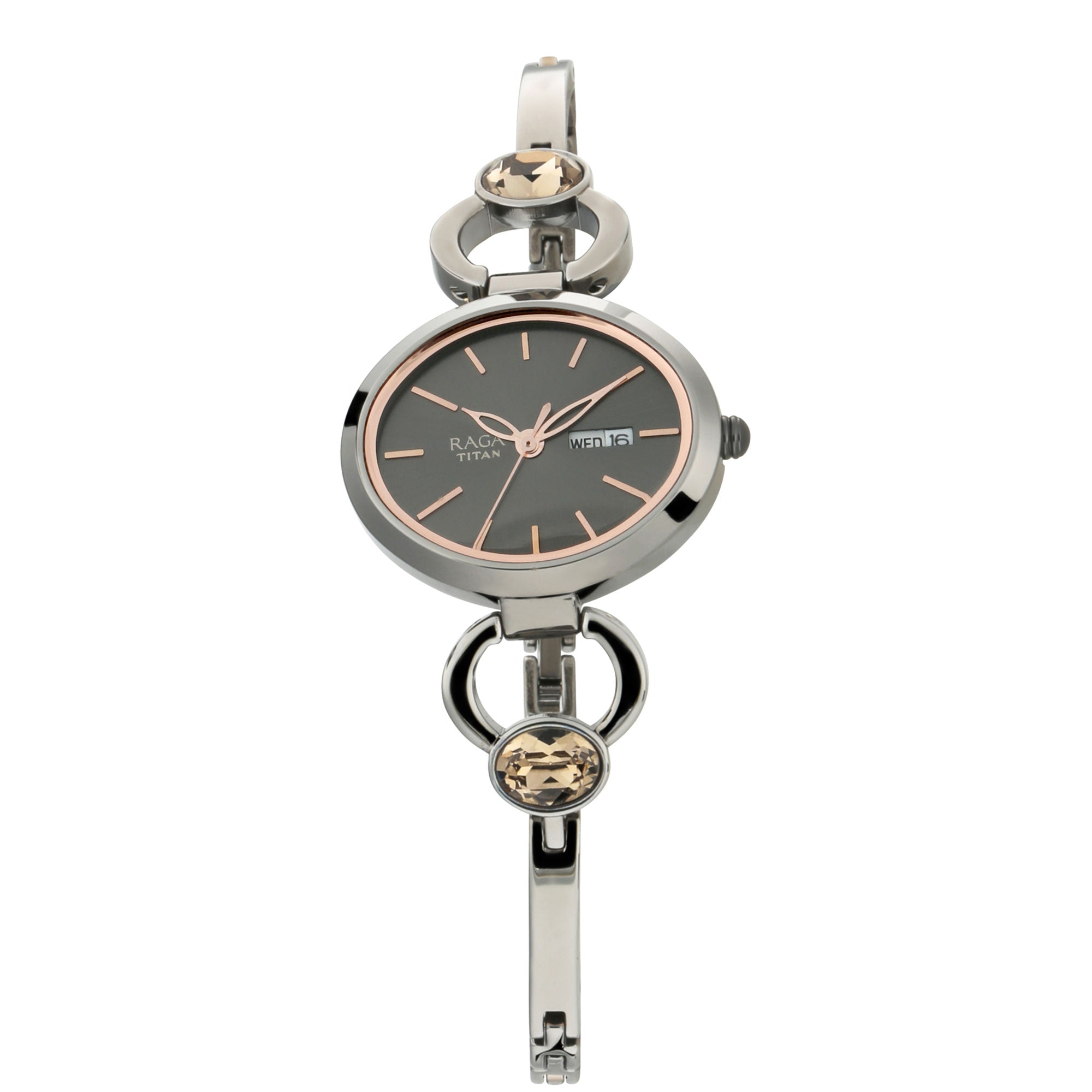 Titan Raga Viva Grey Dial Analogue with Day and Date Metal Strap Watch for Women-PEROZ Accessories