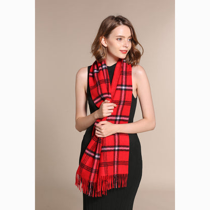 Ugg 100% Australian Merino Wool Reversible Scarf Red-Scarves-PEROZ Accessories