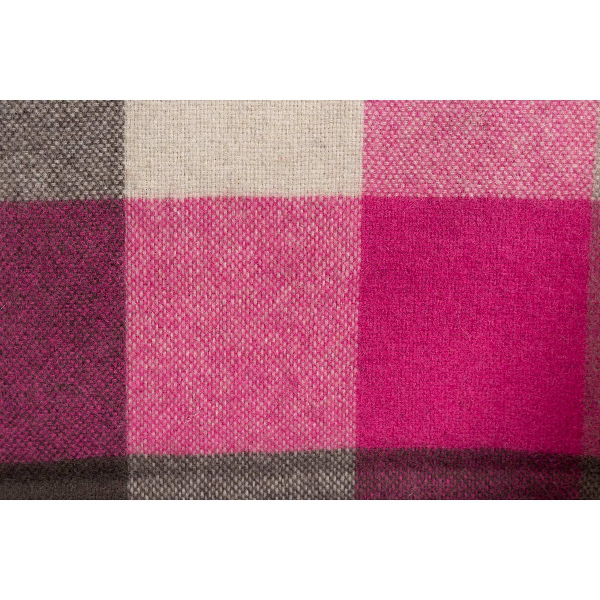 Ugg 100% Wool Scarf Pink and Sand Check-Scarves-PEROZ Accessories