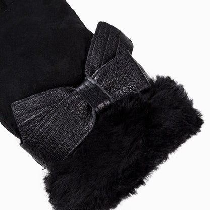 Ugg Sheepskin Ribbon Glove-Gloves-PEROZ Accessories