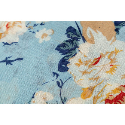 100% Australian Wool Print Scarf Blue-Scarves-PEROZ Accessories