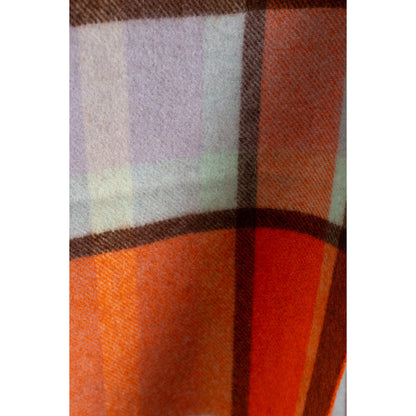 Ugg 100% Wool Scarf Maroon and Light Grey Check-Scarves-PEROZ Accessories