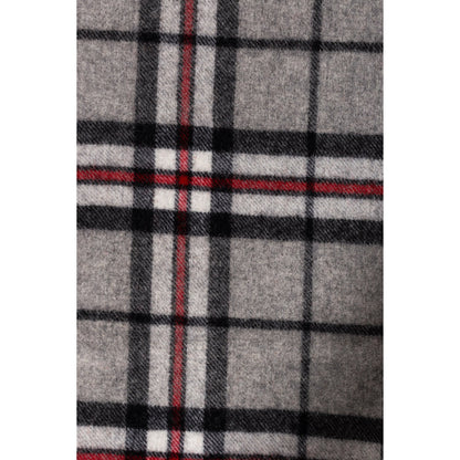 Ugg 100% Wool Scarf Ash Grey and Black Check-Scarves-PEROZ Accessories