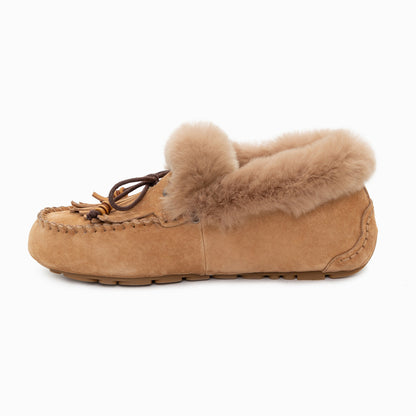 Ugg Fluff Tassel Moccasin (Inner Wedge)-Loafers &amp; Moccasins-PEROZ Accessories