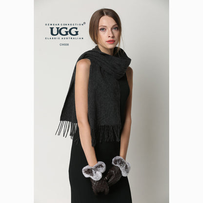 Ugg Cashmere &amp; Wool Scarf Charcoal-Scarves-PEROZ Accessories