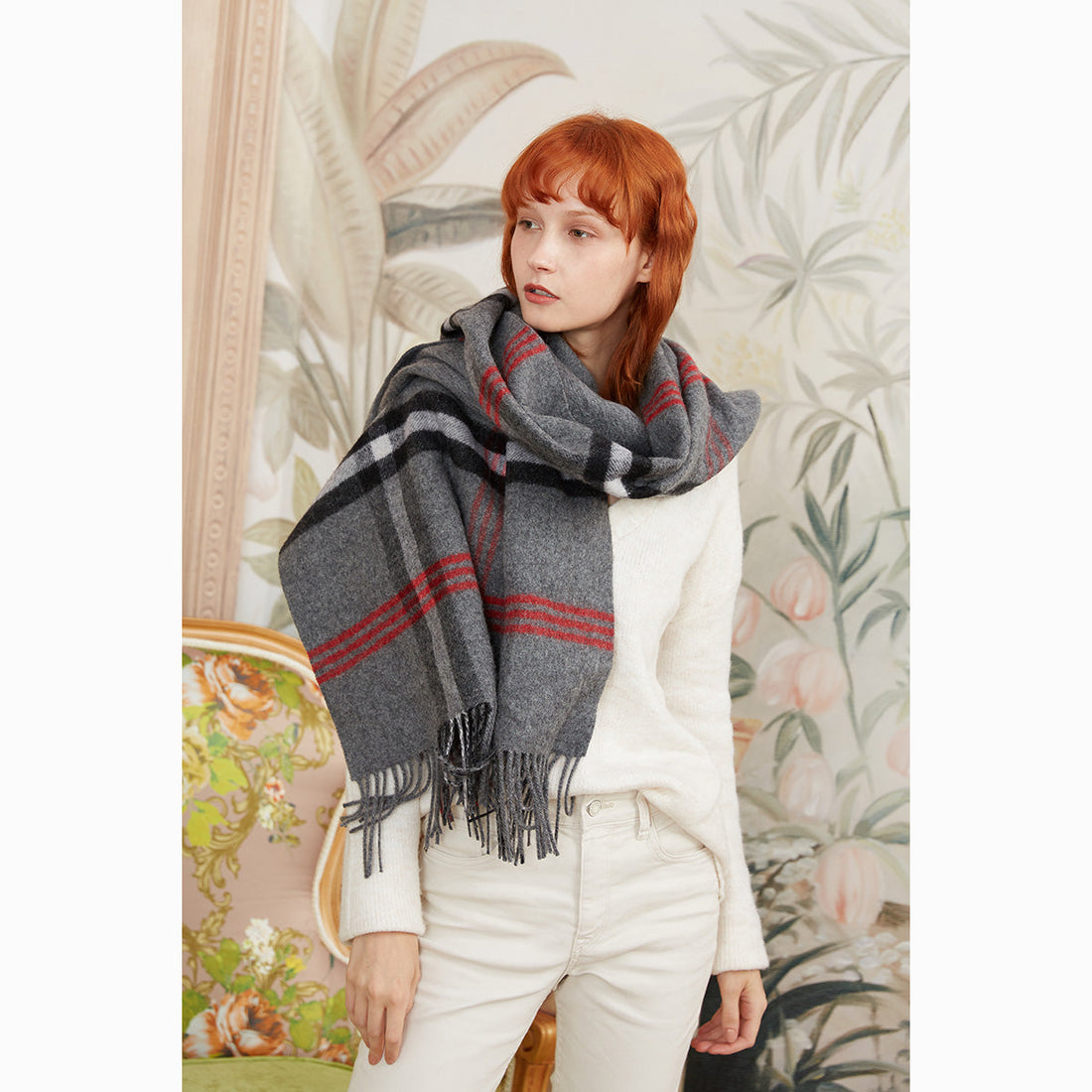 Ugg 100% Australian Merino Wool Reversible Wrap Grey-Wrap-PEROZ Accessories
