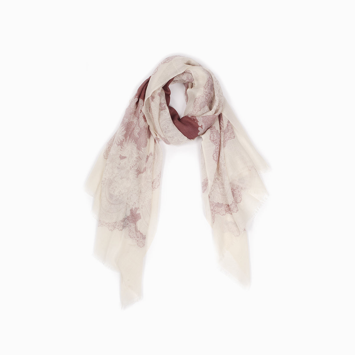 Ugg 100% Australian Merino Wool Scarf Cream and Tan-Scarves-PEROZ Accessories