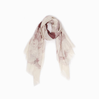 Ugg 100% Australian Merino Wool Scarf Cream and Tan-Scarves-PEROZ Accessories
