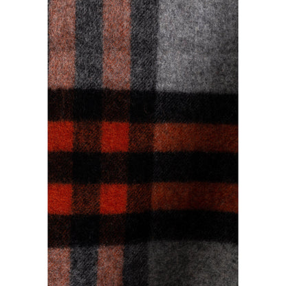 Ugg 100% Wool Scarf Dark Grey and Coffee Check-Scarves-PEROZ Accessories