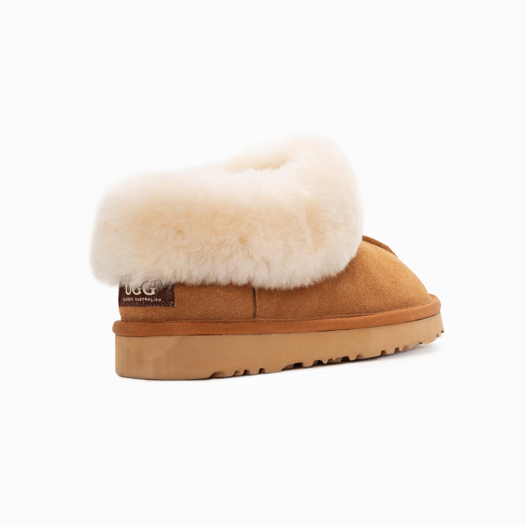 Ugg Slippers Collar Unisex Premium Sheepskin Slippers Suede-Slippers-PEROZ Accessories