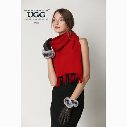 Ugg Cashmere &amp; Wool Scarf Tomato-Scarves-PEROZ Accessories