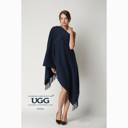 Ugg Cashmere &amp; Wool Wrap Navy-Wrap-PEROZ Accessories