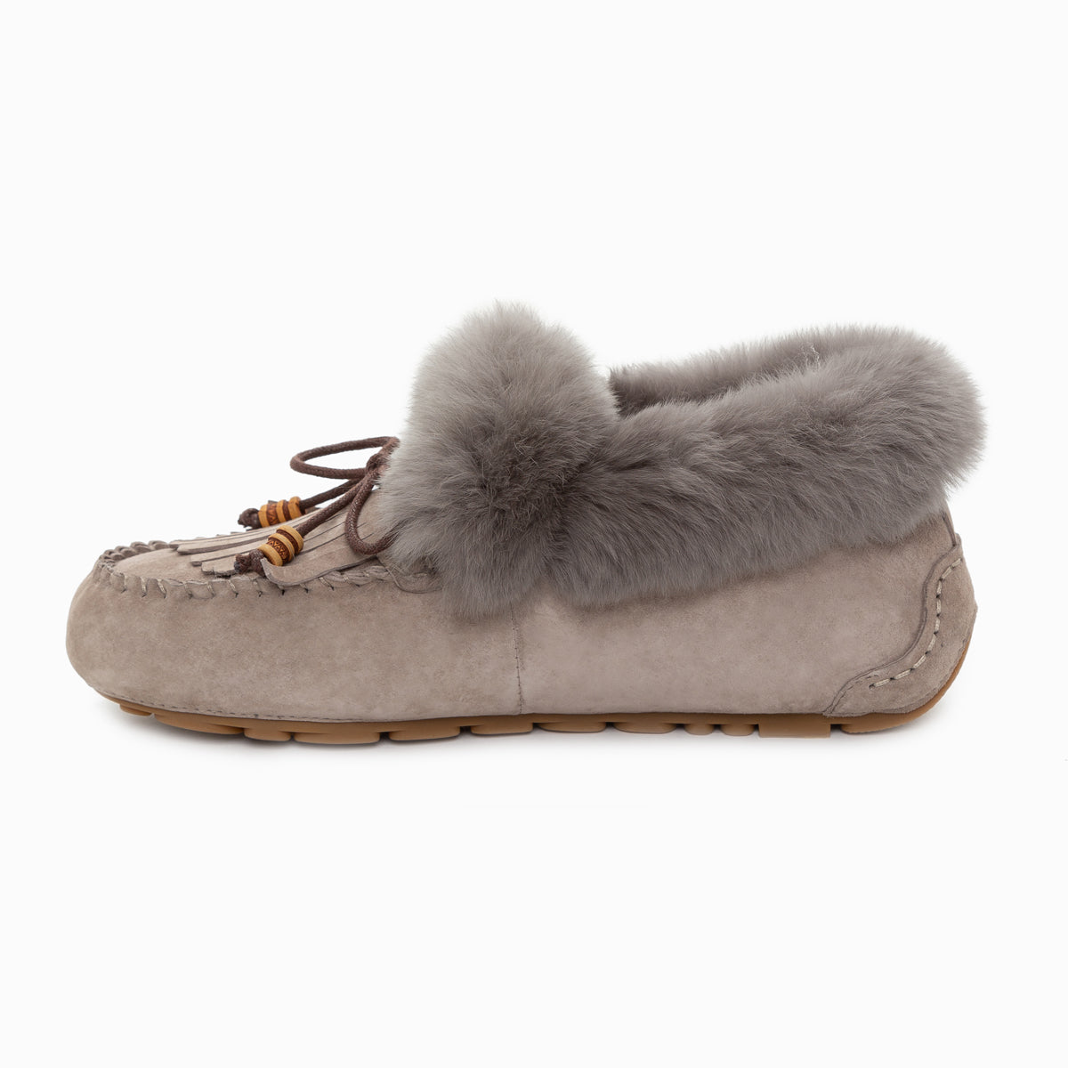 Ugg Fluff Tassel Moccasin (Inner Wedge)-Loafers &amp; Moccasins-PEROZ Accessories