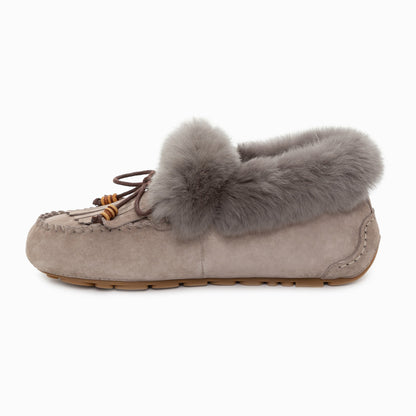 Ugg Fluff Tassel Moccasin (Inner Wedge)-Loafers &amp; Moccasins-PEROZ Accessories