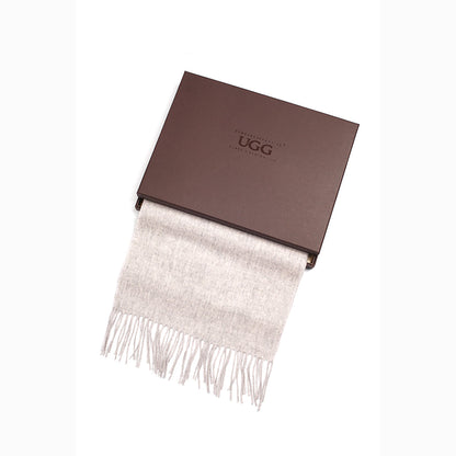 Ugg 100% Wool Scarf Grey-Scarves-PEROZ Accessories