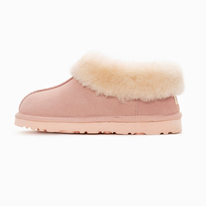 Ugg Slippers Collar Unisex Premium Sheepskin Slippers Suede-Slippers-PEROZ Accessories