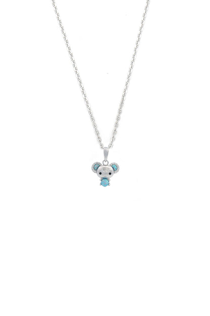 OPAL GLOW BLUE CREATED OPAL KOALA PENDANT SILVER-PEROZ Accessories