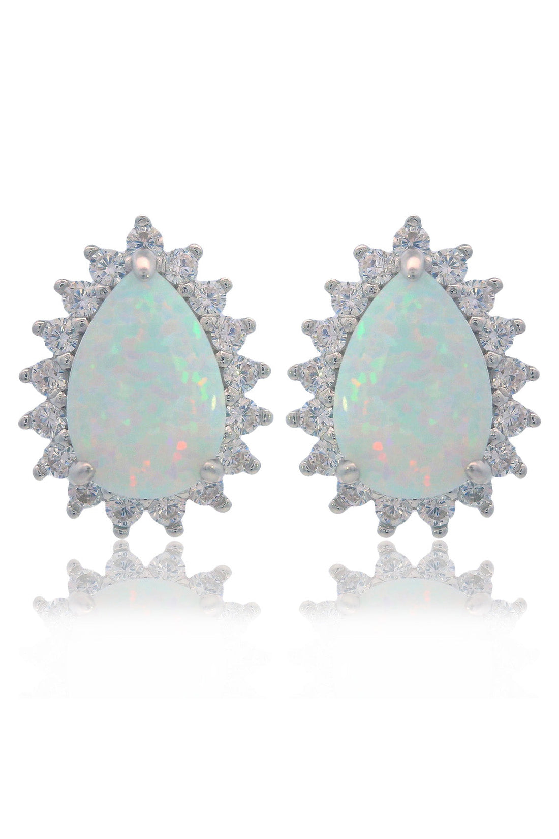 OPAL GLOW ROZELLE WHITE CREATED OPAL EARRINGS SILVER-PEROZ Accessories