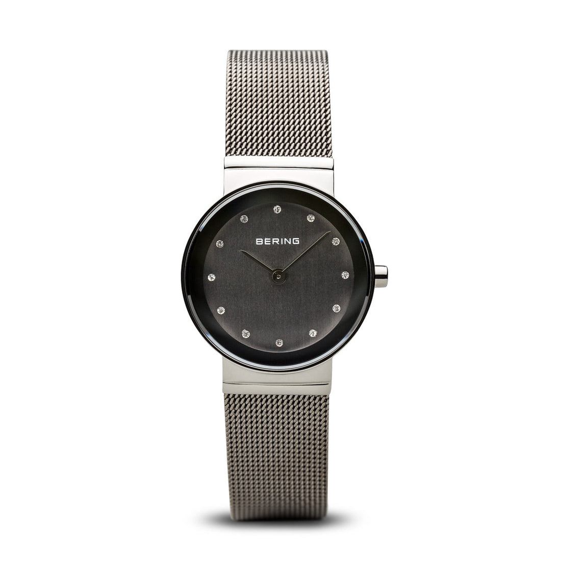 Bering Classic Polished Silver Mesh Swarovski Watch-PEROZ Accessories
