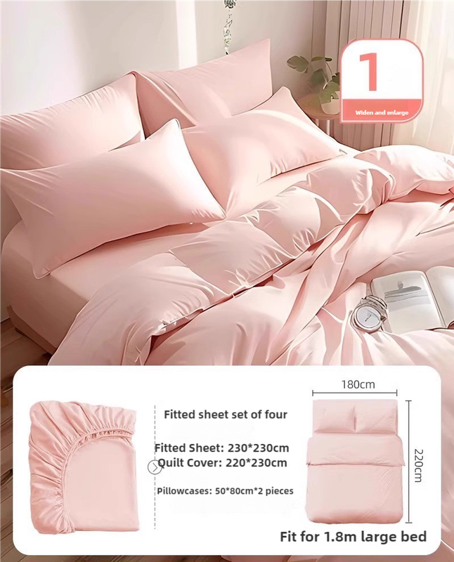 4 Packaging Pink Disposable Travel Bedding Set - Waterproof &amp; Clean, Soft Non-Woven Fabric, 4 Pieces Set for Twin Beds-Home &amp; Garden > Bedding > Bed Sheets-PEROZ Accessories