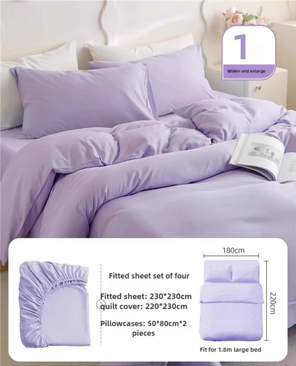 4 Packaging Purple Disposable Travel Bedding Set - Waterproof &amp; Clean, Soft Non-Woven Fabric, 4 Pieces Set for Twin Beds-Home &amp; Garden > Bedding > Bed Sheets-PEROZ Accessories