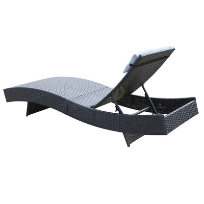 Milano Outdoor Sun Lounge Pool Bed Deck Rattan Chair Curved Design Wicker Sofa-Outdoor Chairs &amp; Lounges-PEROZ Accessories