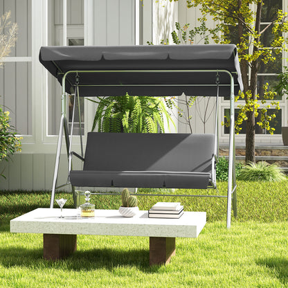 Milano Outdoor Swing Bench Seat Chair Canopy Furniture 3 Seater Garden Hammock-Outdoor Chairs &amp; Lounges-PEROZ Accessories