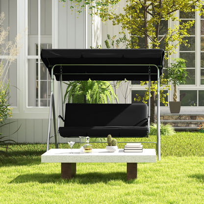 Milano Outdoor Swing Bench Seat Chair Canopy Furniture 3 Seater Garden Hammock-Outdoor Chairs &amp; Lounges-PEROZ Accessories