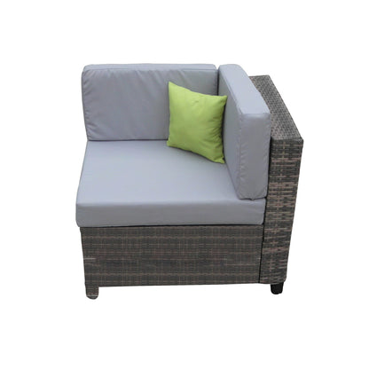 Milano 7 Piece Wicker Rattan Sofa Set Grey Outdoor Lounge Furniture-Outdoor Sofa/Lounge Sets-PEROZ Accessories