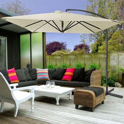 Milano 2.2M Outdoor Umbrella Cantilever Garden Deck Patio Shade Water-Resistant-Outdoor Umbrellas-PEROZ Accessories