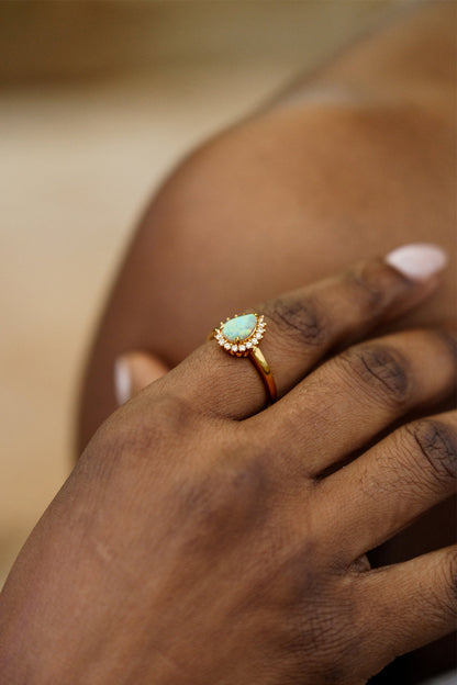 OPAL GLOW ROZELLE WHITE CREATED OPAL RING GOLD-PEROZ Accessories