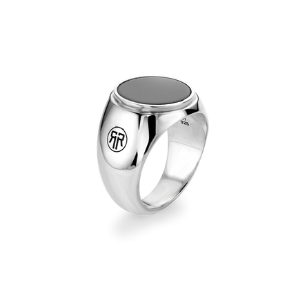 Rebel and Rose Ring Round Onyx Lowneck-PEROZ Accessories